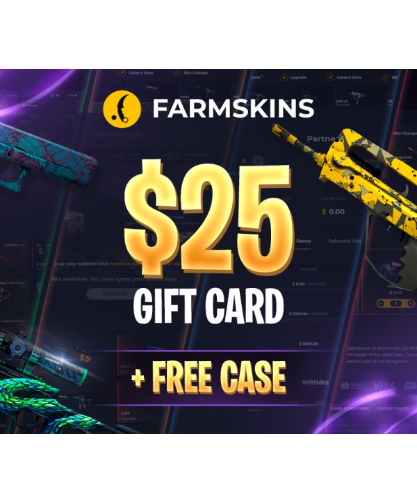 Farmskins $25 Wallet Card + FREE CASE Key GLOBAL